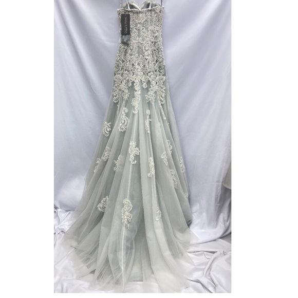 David Tutera Wedding Gown soft baby blue underly - Picture 5 of 15